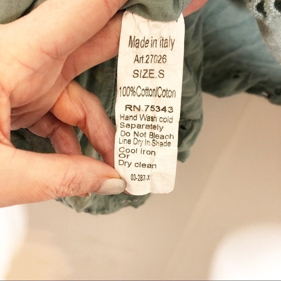 Lungo L'arno Green Eyelet Top - Picture 5 of 5